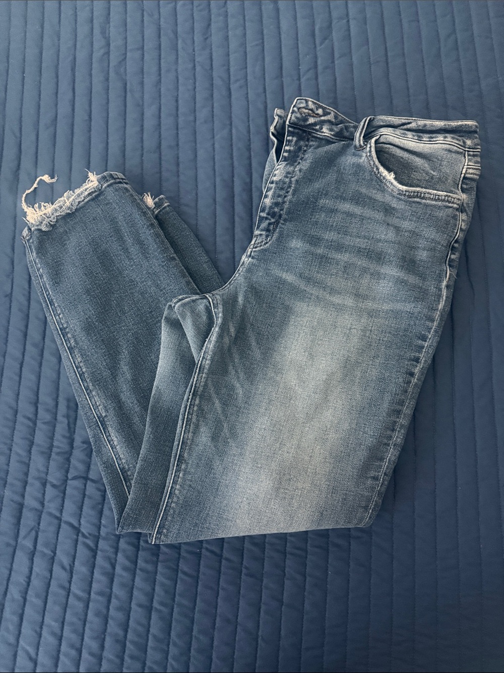 Flying Monkey jeans with distressed cuff.